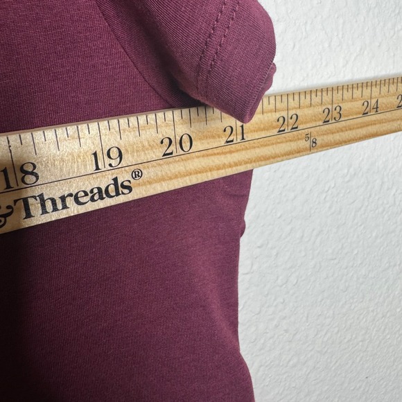 Garnet Hill Burgundy Short Sleeve Dress Size L Organic Cotton Silk Blend - Picture 7 of 8